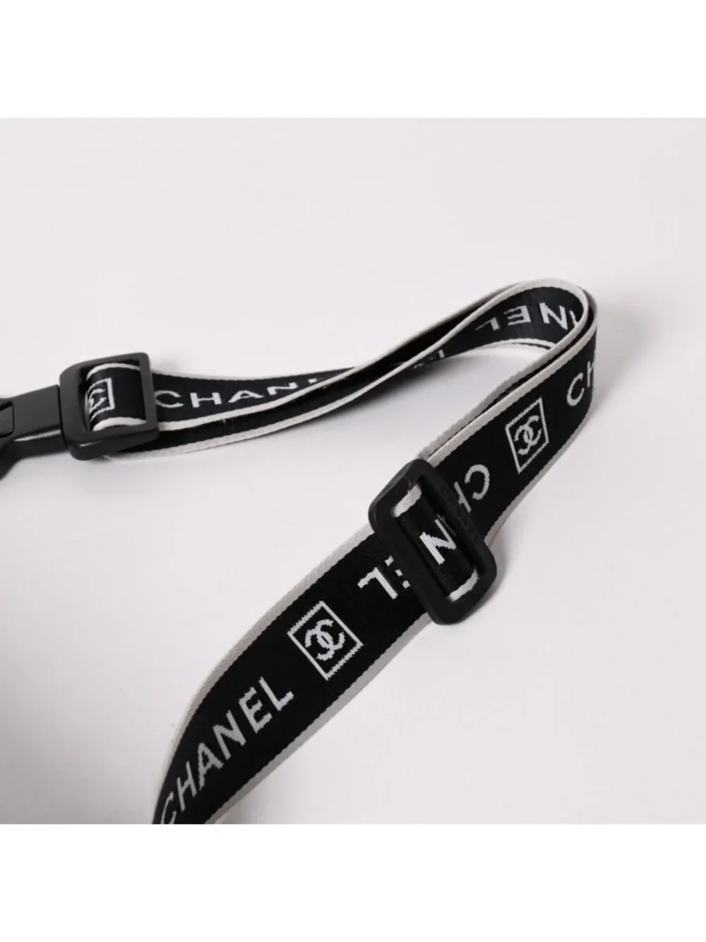Chanel Sports Line Shoulder Bag CC Logo Choco Bar Gray Silver